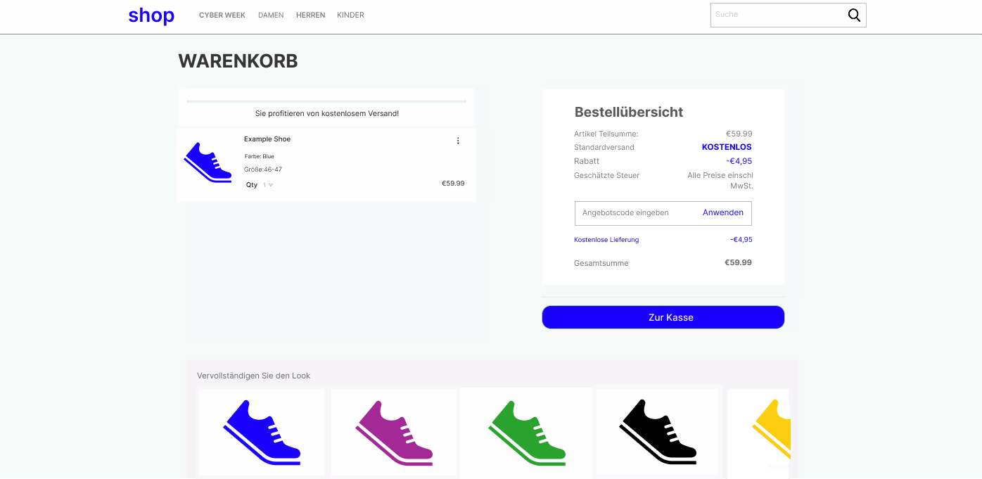 Produkt im Warenkorb